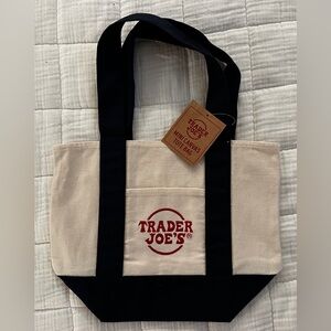 Trader Joe's Mini Canvas Tote Bag.- Navy